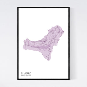 El Hierro Island Map Print