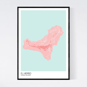 El Hierro Island Map Print