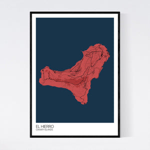 El Hierro Island Map Print