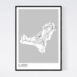 El Hierro Island Map Print