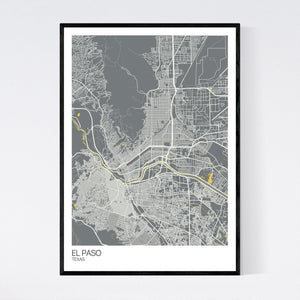 El Paso City Map Print