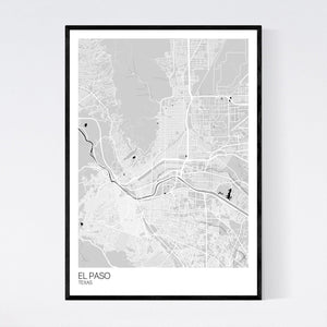 Map of El Paso, Texas