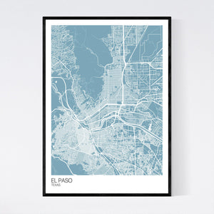 El Paso City Map Print