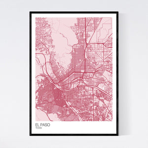 El Paso City Map Print