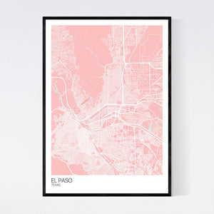 El Paso City Map Print