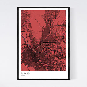 El Paso City Map Print