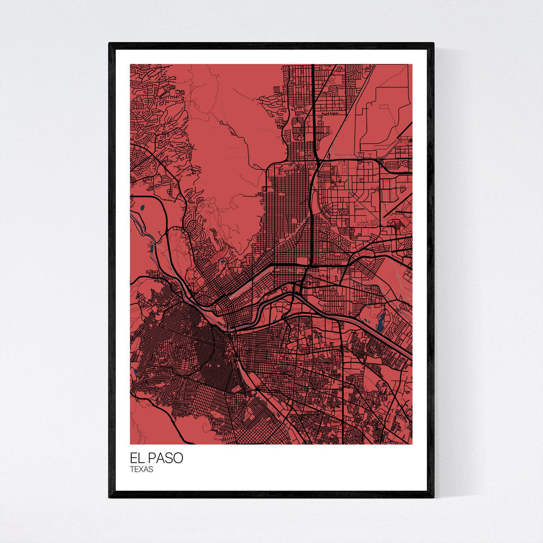El Paso City Map Print
