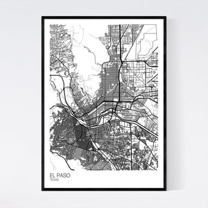 El Paso City Map Print