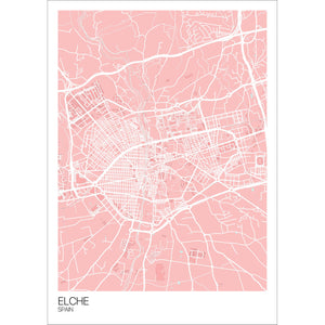 Map of Elche, Spain