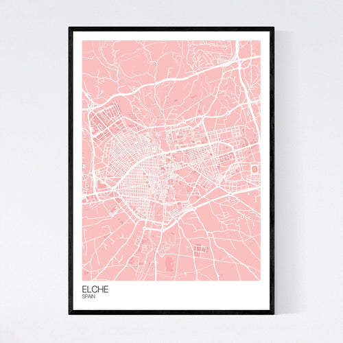 Map of Elche, Spain