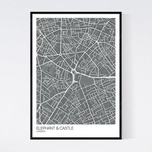 Elephant & Castle Neighbourhood Map Print