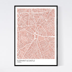 Elephant & Castle Neighbourhood Map Print