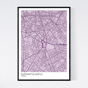 Elephant & Castle Neighbourhood Map Print