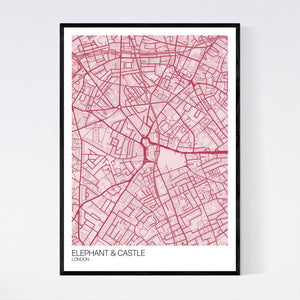 Elephant & Castle Neighbourhood Map Print