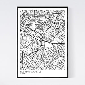 Elephant & Castle Neighbourhood Map Print