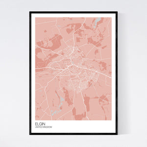 Elgin City Map Print