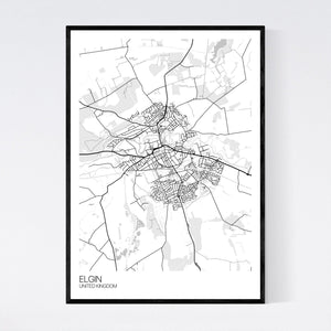 Elgin City Map Print