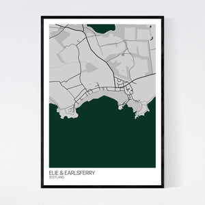 Elie & Earlsferry Town Map Print