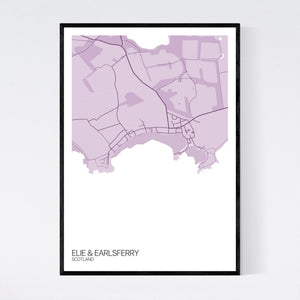 Elie & Earlsferry Town Map Print