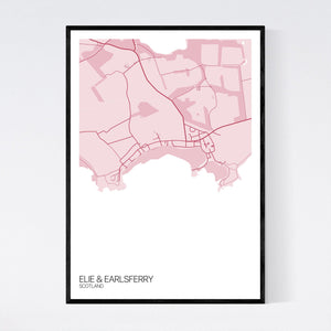 Elie & Earlsferry Town Map Print