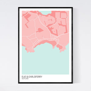 Elie & Earlsferry Town Map Print