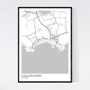 Elie & Earlsferry Town Map Print