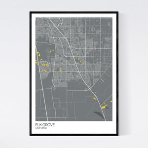 Elk Grove City Map Print