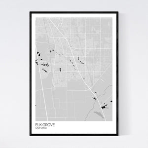 Elk Grove City Map Print