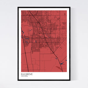 Elk Grove City Map Print