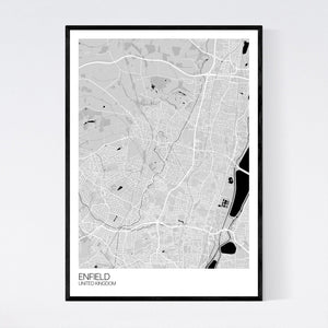 Enfield City Map Print