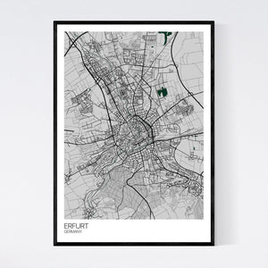 Erfurt City Map Print