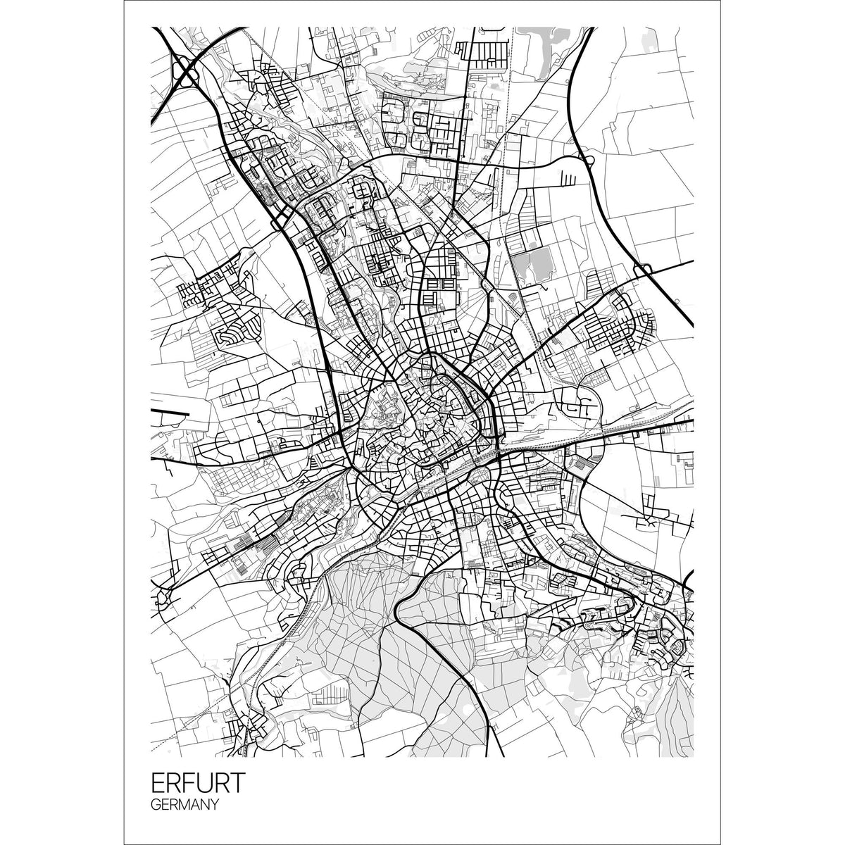 Erfurt Map Art Print - Free International Shipping! - Mapply.co