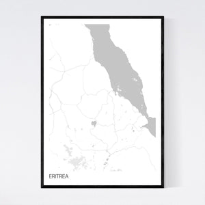 Eritrea Country Map Print