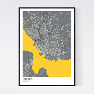 Esbjerg City Map Print