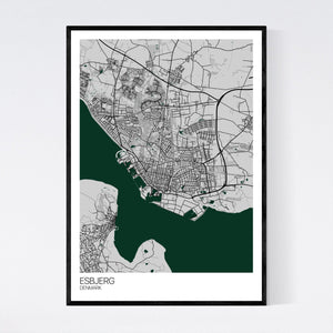 Esbjerg City Map Print