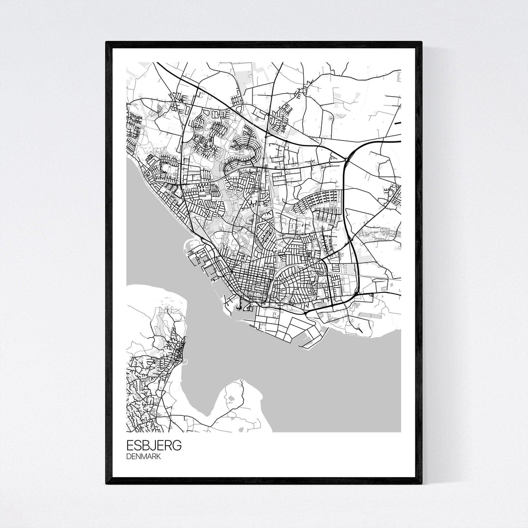 Esbjerg City Map Print