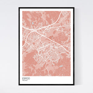 Espoo City Map Print