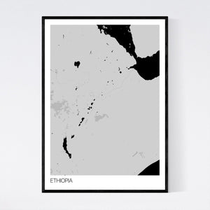Ethiopia Country Map Print