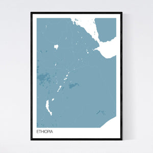 Ethiopia Country Map Print
