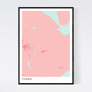 Ethiopia Country Map Print