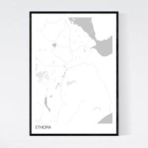 Ethiopia Country Map Print