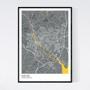Exeter City Map Print