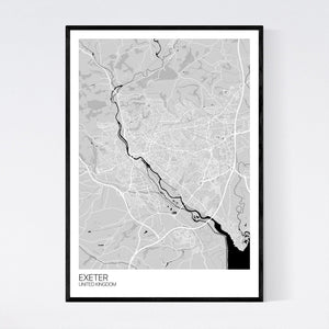 Exeter City Map Print