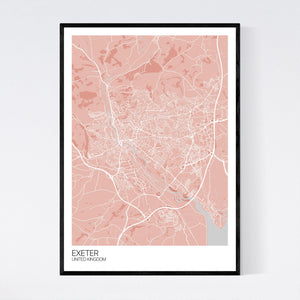 Exeter City Map Print