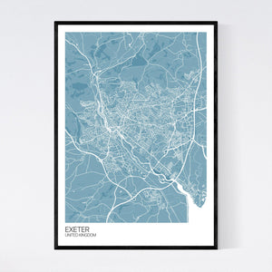 Exeter City Map Print