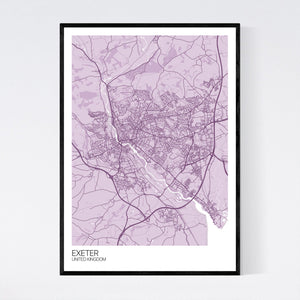 Exeter City Map Print