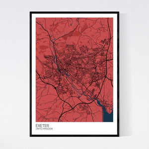 Exeter City Map Print