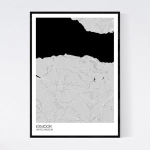 Exmoor Region Map Print