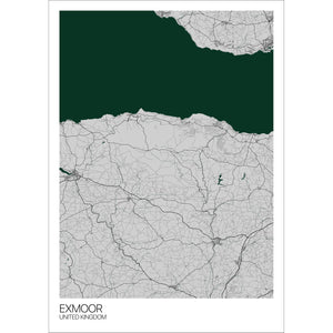 Map of Exmoor, United Kingdom