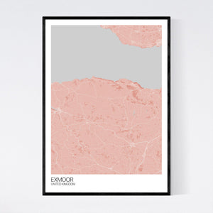 Exmoor Region Map Print